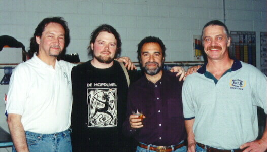 Gary Monterosso, writer Kevin Trayner, homebrew expert and author Charlie Papazian, Steve Heck (Blue Collar Brewing)